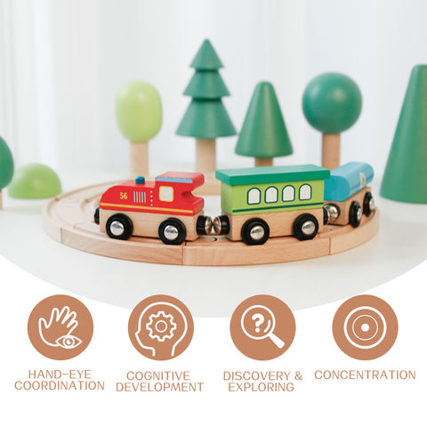 Compre Juego De Tren Montessori De Madera Clásico Para Bebés Y
