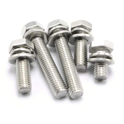 A2 - 70 Stainless Steel Sems Screws , Hexagon Head Sems Fasteners ...