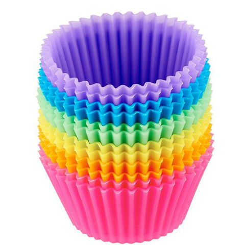 Wiederverwendbare, Antihaftbeschichtete, Bunte Silikon-Backförmchen für Cupcakes und Muffins, Hitzebeständiges Formen-Set