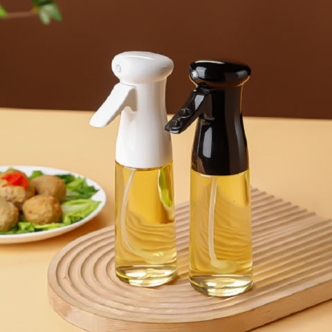 Pulverizador de aceite para cocinar, paquete de 2, pulverizador de aceite  de oliva, botella de vidrio segura para alimentos, tapa superior a prueba  de