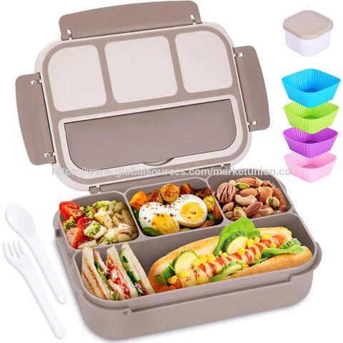 Marmitas para Adultos Homens Mulheres com 4 Compartimentos, Recipiente para Alimentos tipo Lunchables com Utensílios, Pote para Molho, Formas de Muffin for sale at factory direct price