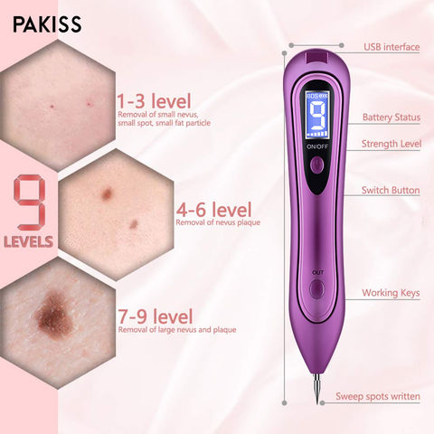 Electric Mole Remover Pen Body Facial Skin Tag Freckle Dot Removal Usb Red