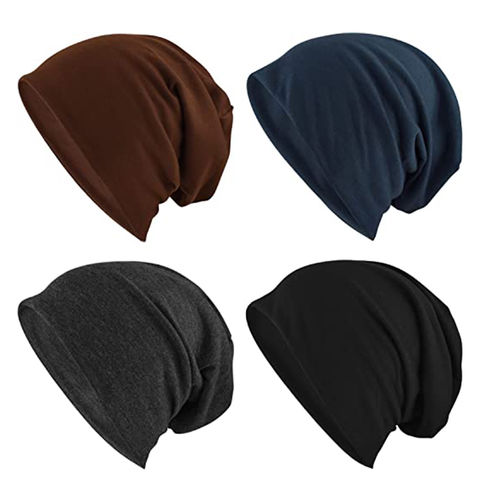 6 Color para hombre de invierno de lana para tejer gorro cálido diario  Slouchy sombreros gorro