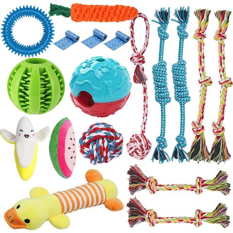 Chew toys for puppies teething small dogs/| 18 Pack Dog Teeth Cleaning Chew  Toys/ Puppy Chew Toys/ Puppy Teething Toys including Puppy Chews, Rope Dog