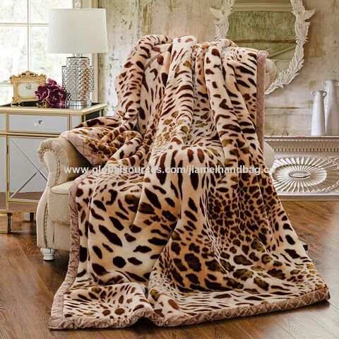 Buy Wholesale China Leopard Fleece Sherpa Polyester Faux Fur Throw ...