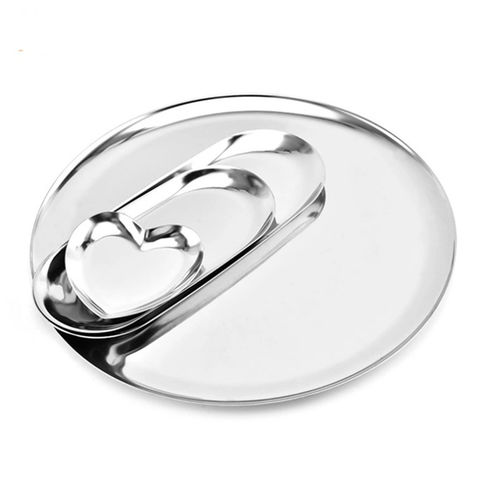 صينية تخزين معدنية بيضاوية الشكل من الفولاذ المقاوم للصدأ لتزيين المنزل for sale at factory direct price