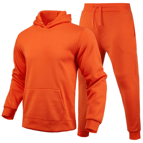 Men Winter Cotton Fleece Blank Custom Logo Hoodie Jogger Set Man