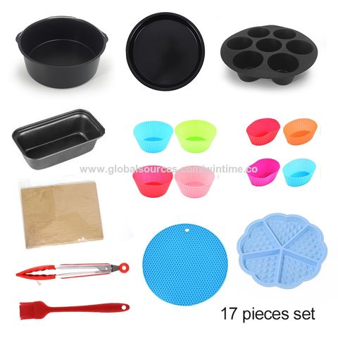Buy Wholesale China 7-inch Air Fryer Accessories 17pcs Set Cake Pan, Pizza  Pan, Loaf Tin, Cupcake Mold, Waffle Mold, Rubber Matt, Whisk And Tongs & Air  Fryer Accessories at USD 10.55