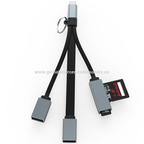 Estación de Acoplamiento para Portátil USB Tipo C 3.0 Hub 3 en 1 para Macbook OEM Cable Lector de Tarjetas SD TF Aluminio ROHS