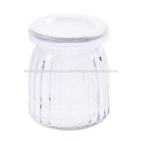 Large clear 480ml cylinder glass juice jars with lids for fruit