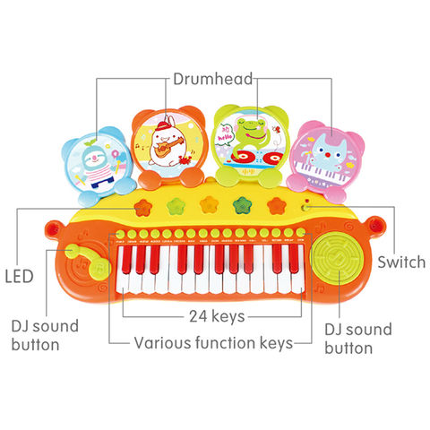 Petit piano en plastique à motif dessin animé pour enfant • Enfant World