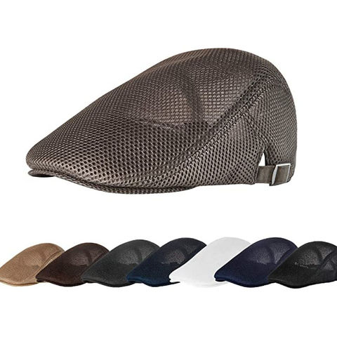 Buy Wholesale China Men's Mesh Flat Cap Adjustable Newsboy Hat ...