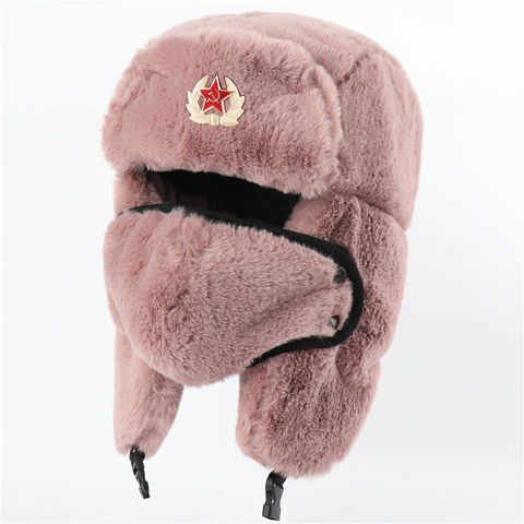 Russian Hat Bomber Soft Rabbit Faux Fur Ear Flap Hat Cap Winter