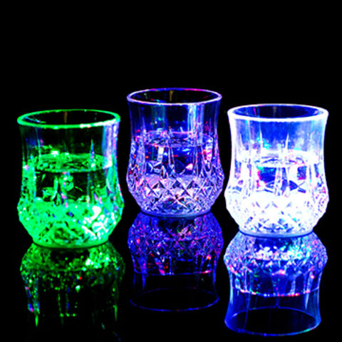 Liquid Activated Multicolor LED Glasses Fun Light Up Drinking Tumblers for sale at factory direct price