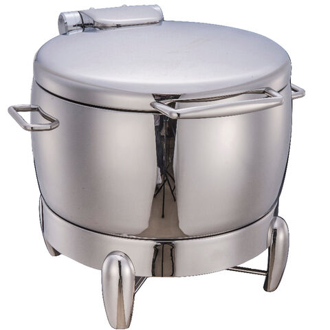 Chafing dish rond à induction de luxe en acier inoxydable 11L - Réchaud haut de gamme pour buffet et restauration
