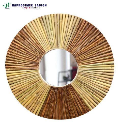 مرآة حائط من الخيزران الطبيعي، ديكور صديق للبيئة - مواد مستدامة for sale at factory direct price
