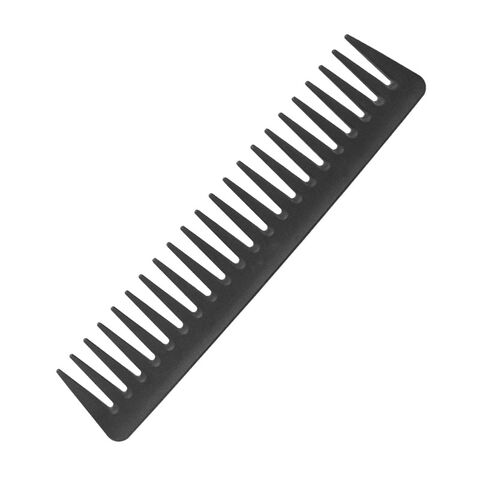 Peine de Dientes Anchos de Carbón Negro, 100% Anti-estático y Resistente al Calor