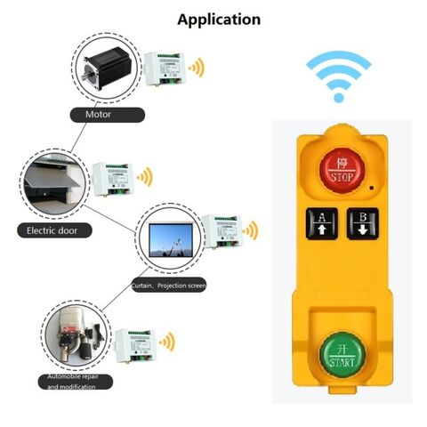 Wireless Remote Switch DC 12V 24V 36V 48V New 2 Channel Multi-Function  Remote Control Switch, 433Mhz Transmitter with Receiver Use for Electric  Doors