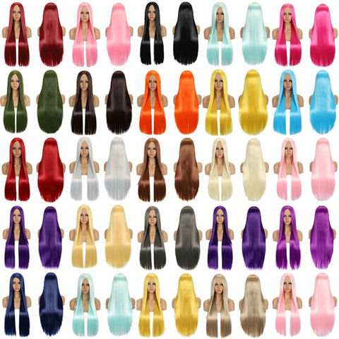 Perruque Longue et Lisse Tendance, 32 Pouces, Raie au Milieu - Perruques Synthétiques de Haute Qualité en Gros