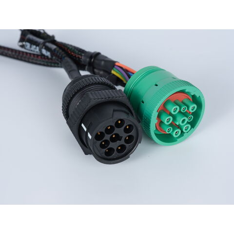 Green Deutsch 9-pin J1939 Female To 12 Pin Female And J1939 Male Y ...