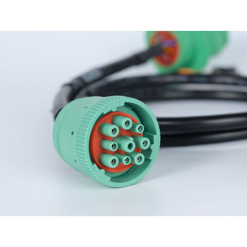 Universal J1939 9Pin ELD Y cable to Micro-fit 12Pin Power Connector with Brackets and Buzzer