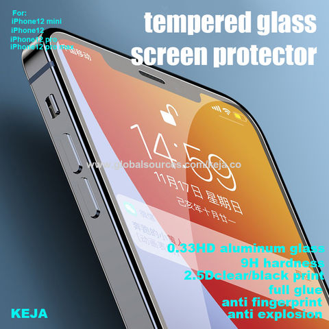 Vidrio templado para iPhone 12 Pro, dureza 9H 2.5D Anti-Stracth Protector  de pantalla a prueba de explosiones para Apple iPhone 12 Pro 6.1 pulgadas  (2