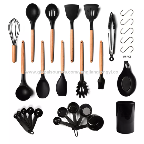 10pcs Silicone Kitchenware Set Including Non-stick Pan, Spatula