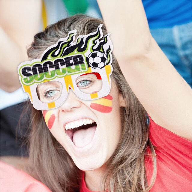 Lunettes de Football Coupe du Monde Qatar 2022 Décoration Rassemblement Fête Encouragement Accessoires Coupe du Monde de Football Lunettes DIY Fête de Fans