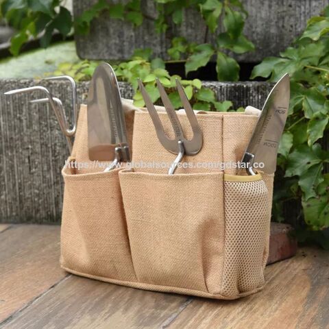 Ensemble d'outils de jardinage en métal acier inoxydable avec manche en paille de blé durable pour la promotion : petite truelle, houe et fourchette de jardin for sale at factory direct price