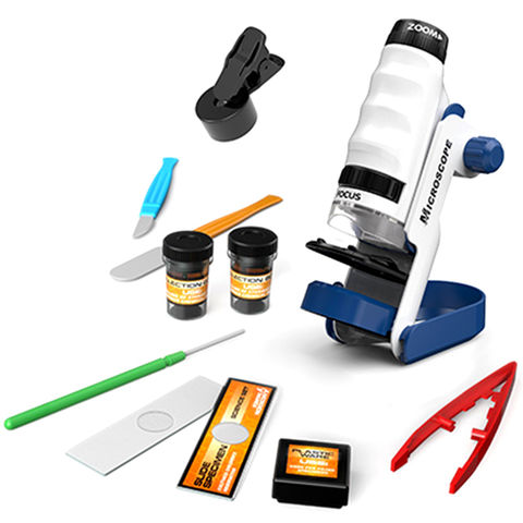 Kid Science Experiment Pocket Microscope Toy Kit 60-120x
