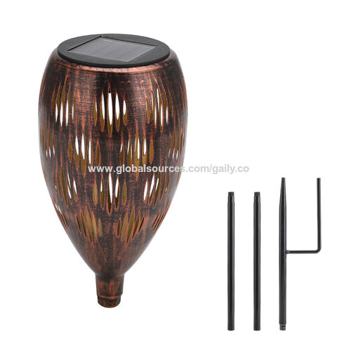 Solar LED Gartenleuchte Edelstahl Hohl Laterne Outdoor Garten Camping Licht LED Straßenlaterne für Rasen Garten for sale at factory direct price