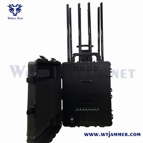 Mobiltelefon-Signal-Störsender Wifi GPS der hohen Leistung 10 - 100  Watt-Kanal, tragbarer drahtloser Signal-Störsender, Wifi-Signal-Blocker