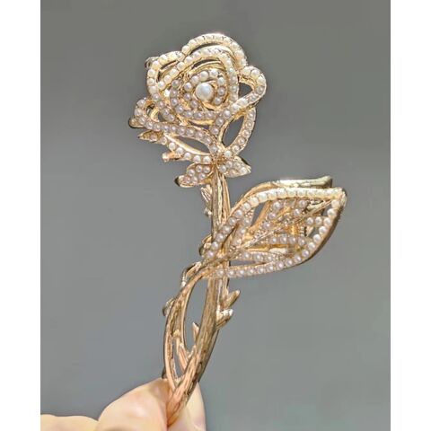 Hair Ornament With 9 Chiffon Flowers And Lace Flower 61 main image 1