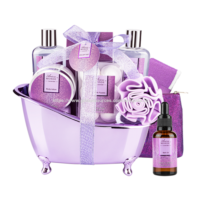Proveedor de productos para el cuidado del cuerpo y baño con gel de ducha, loción corporal, sales de baño, set de regalo de spa de lujo para Navidad, hombres y mujeres, OEM y ODM for sale at factory direct price