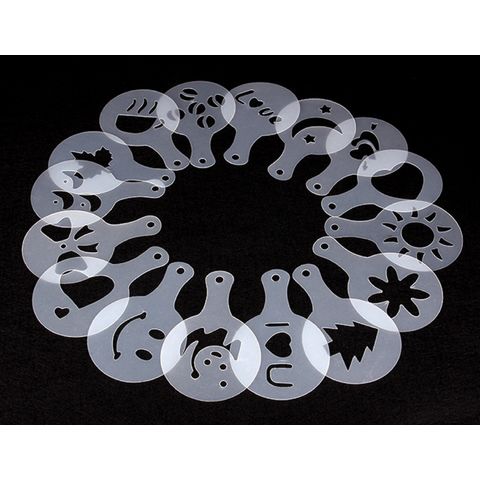 Stencils de café de qualidade alimentar para Latte Art ou Cappuccino, Stencils de decoração de espuma de café em aço inoxidável for sale at factory direct price