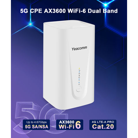Yeacomm 5G Router AX3600 WiFi-6 Modem with Sim Card Slot,NR NSA/SA