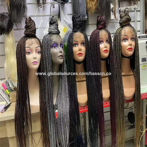 New Style 150% Density Human Hair Braided Wig Synthetic Hair Wigs with  Highlights - China Full Lace Wig and Synthetic Hair Extension price