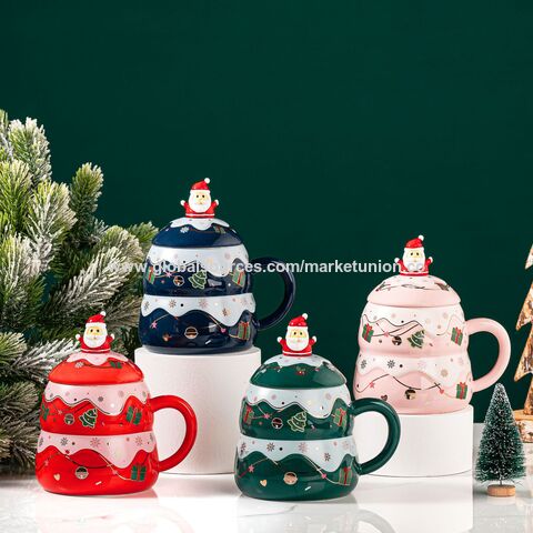 Gobelet avec paille de Noël 500ml Père Noël et Sapin de Noël Tasses tasse à  café
