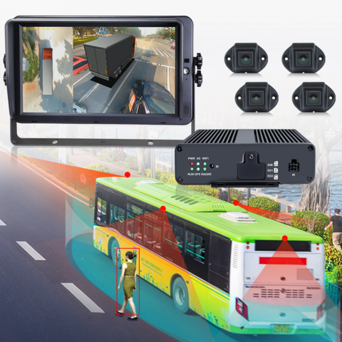 Sistema de Vigilancia de aparcamiento para coche, grabador de vídeo DVR con  vista de pájaro envolvente, 3D, HD 360, 4 cámaras