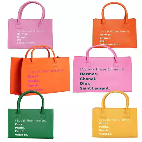 Buy Wholesale China Wholesale Custom Vegan Leather I Speak Fluent French  Tote Bag Handbag For Women Purses & Designer Handbags Famous Brand at USD  7.4
