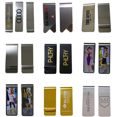MONEY POUCH CLIP Stainless Steel 4-Fold Banknote Clips Money Folder