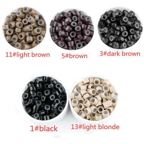 Venta al por mayor de fábrica Micro Link Cuentas de silicona Tubos de cobre Herramientas para extensiones de cabello Cuentas