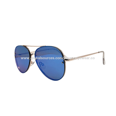 Titanium Rimless Aviator Sunglasses Unisex