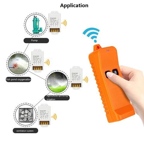Interruptor de control remoto 1CH RF, juego de transmisor y receptor para motor, electrodomésticos y bomba