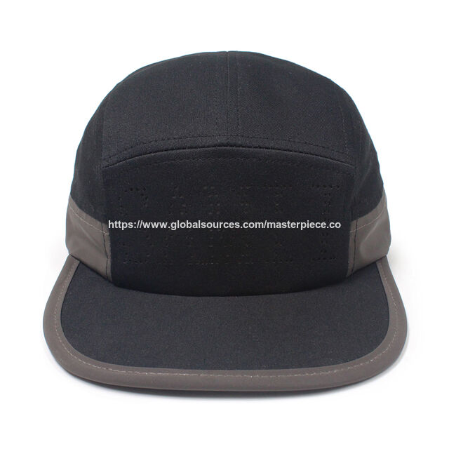 Casquette de baseball respirante en sergé noir et gris pour adultes, casquette de camping décontractée réglable avec tissu spécial déperlant for sale at factory direct price