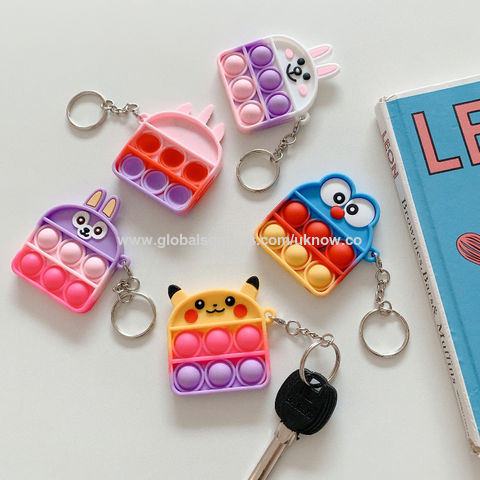 Pendentif Musical à Bulles Nouveau Pionnier de la Dératisation Porte-clés de Dessin Animé de Décompression
