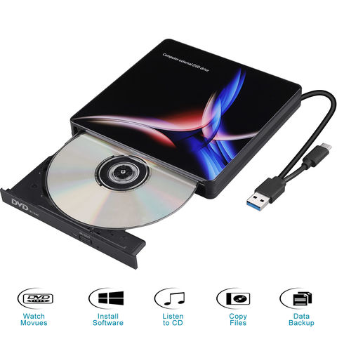 Lecteur optique Portable USB 3.0 Type C, lecteur CD/DVD, pour ordinateur de  bureau, MacBook, Windows