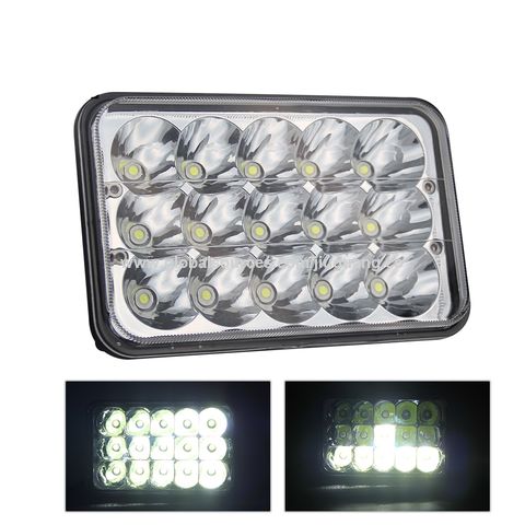 Luces LED de trabajo de 12 voltios, 2 paquetes de luces LED de 45 W y 6  pulgadas, luces de inundación LED de 12 V-30 V + soportes de montaje