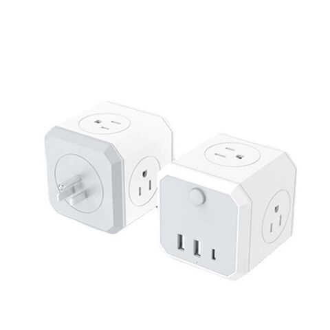 Enchufe Doméstico Creativo Teseracto Tridimensional, carga 3 dispositivos simultáneamente, adaptador todo en uno, cargador de teléfono, cargador de pared for sale at factory direct price