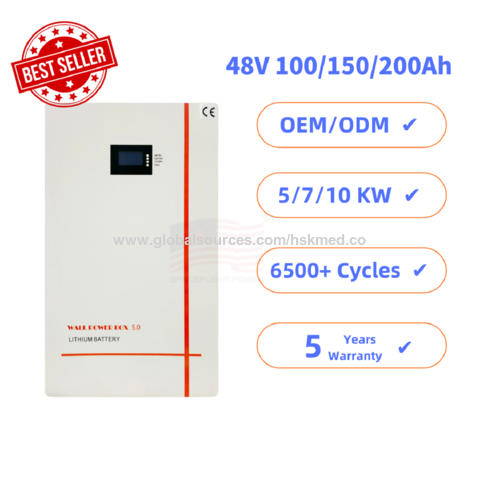 Kaufen Sie China Großhandels-6000 Zykluszeit 95% Dod Power Wand 5kwh 10kw  Lifepo4 Lithium-batterie 24v 48v 51,2 V 48v Dc 100ah 150ah 200ah Batterie-system  und Lifepo4 Akku Großhandelsanbietern zu einem Preis von 450